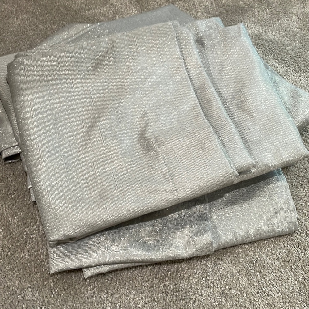 Silver curtain panels